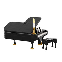 Creative MOC Musical Instrument Building Kit Piano Violin Guitar Organ Trumpet Desktop Display Ornament Gift for Music Fans