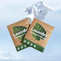 Feuilles de lessive écologiques biodégradables zéro déchet parfum lin frais – Bandes de lessive éco-responsables pour un nettoyage durable