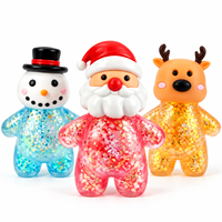 Jouets Squishy de Noël en TPR, remplis de gel pailleté, en forme de Père Noël, Bonhomme de neige, Renne, Arbre, à remontée lente, balles anti-stress à presser pour enfants et adultes