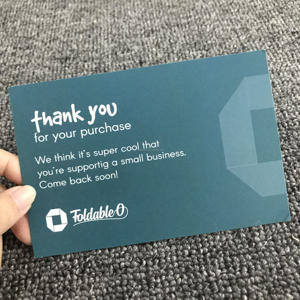 ที่กำหนดเองการพิมพ์หรูหรากุหลาบทองฟอยล์ร้อนแสตมป์ธุรกิจเคลือบกระดาษขอบคุณบัตร - Product Image 1