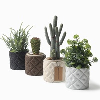 Petit pot à fleurs en céramique de style nordique pour plantes succulentes et Monstera Deliciosa avec décorations d'animaux
