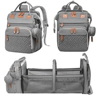 Sac à dos pour couches de bébé, grande capacité, en polyester imperméable, avec port de charge USB, station de change pour mamans, papas, cadeaux de baby shower