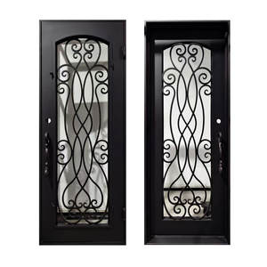 Americana moderna in metallo di ferro porta di Design esterno d'ingresso in acciaio blindato di sicurezza singole porte in ferro per le case dalla fabbrica - Product Image 2