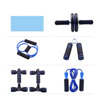 Ensemble de fitness multifonctionnel pour l'entraînement complet : Roue abdominale mécanique et kit de pompes – Idéal pour le commerce international