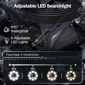 Nuovo arrivo <span class=keywords><strong>di</strong></span> alta qualità IP67 telecamera <span class=keywords><strong>di</strong></span> ispezione impermeabile 7 luci LED 5m cavo 32GB nero a doppia lente industriale endoscopio - Product Image 5