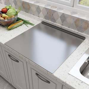 Tabla de cortar con borde de acero inoxidable para cocina, tabla de cortar en forma de L para amasar y cortar, tabla de cortar de metal. - Product Image 6