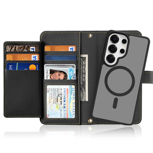 เหมาะสำหรับเคสโทรศัพท์แบบกระเป๋าหนังใส่บัตร S26 Ultra พร้อมกระเป๋าแม่เหล็กแบบถอดได้ 2-in-1, เคสป้องกัน S26, สายคล้องคอสุดเทรนดี้ - Product Image 2