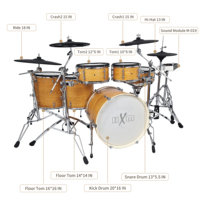HXM Support de batterie électrique de couleur naturelle XD-2000D-KM Tom attaché avec support de cymbale Crash Ensemble de batterie professionnel électronique