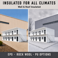 Maison préfabriquée modulaire à deux étages, détachable, en conteneurs, pour bureau temporaire ou dortoir de travailleurs