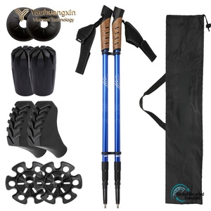 Bâtons de randonnée réglables en aluminium avec poignée en liège, ensemble de bâtons de randonnée pliables pour la montagne et le camping en plein air - Product Image 3