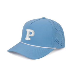 Vente en gros Chapeau de camionneur de golf 5 panneaux respirant découpé au laser perforé design de corde imperméable de haute qualité avec logo de broderie personnalisé - Product Image 6