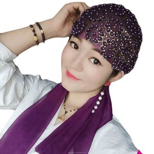 YASEEN Solid Color Muslim Pleated <b>Hat</b> <b>for</b> Women, Islamic Inner Cap, Arabic Headscarf, Eco-friendly Breathable Sequin Headscarf - Product Image 2