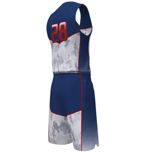 Kunden spezifisches Team Logo Design Genähte Jersey Basketball Kleidung Sublimation Basketball Uniform