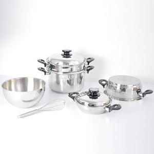 Juego de ollas y <span class=keywords><strong>sartenes</strong></span> de <span class=keywords><strong>acero</strong></span> <span class=keywords><strong>inoxidable</strong></span>, utensilios de cocina de grado quirúrgico, sin agua y sin aceite, para cocina casera, 18 Uds. - Product Image 4