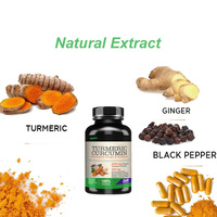 Capsules d'extrait de curcumine biologique en marque blanche, complément de soutien articulaire 500mg, curcumine au poivre noir, gingembre et curcuma