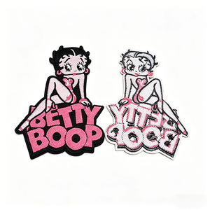 Patch en tissu polyester brodé de paillettes motif Miss <span class=keywords><strong>Betty</strong></span>, avec support adhésif, design mignon, personnalisable pour vêtements et chapeaux - Product Image 5