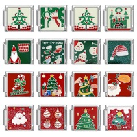Accessoires de bracelet créatifs en acier inoxydable électroplaqué, style vintage, motif dessin animé de Noël, pour la mode et le bricolage