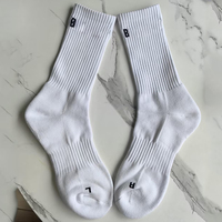 Chaussettes personnalisées avec logo, respirantes, absorbant la transpiration, broderie jacquard personnalisée, chaussettes de sport mi-mollet, fabricant de chaussettes pour hommes