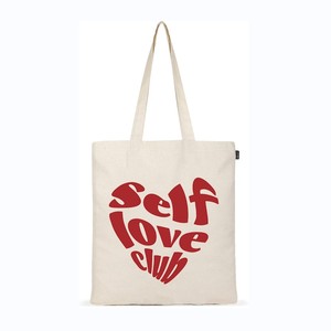 Sac fourre-tout en toile de coton recyclé réutilisable avec logo personnalisé imprimé, motif lettres sur la poignée, sac cadeau promotionnel pour le voyage - Product Image 1