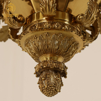 Bijouterie Cour royale européenne sculpture à la main corps de lampe en cuivre salle à manger lanterne suspension en laiton lustre suspendu