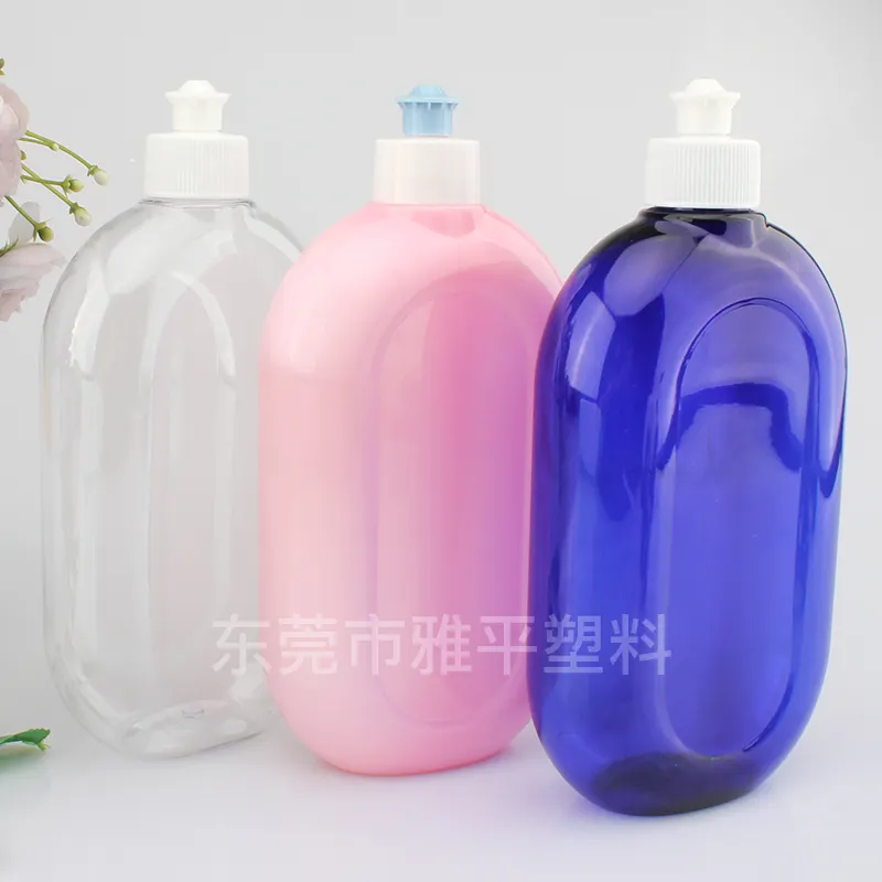 PET500ml stretch cap clear vacuum spray gun plastic body wash shampoo emulsion packaging bottle