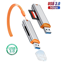 USB 3,0 Tipo-C SD TF Lector de tarjetas USB3.0 Tipo C Lector de tarjetas multipuerto multifuncional Adaptador de unidad flash para PC teléfono móvil