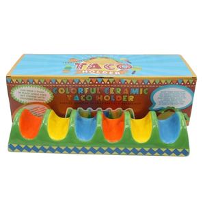 Tacos hizmet ve parti dekor arttırmak için meksika Tortilla tutucu tek kullanımlık çanak çanak ile seramik Bohemian Taco plaka - Product Image 3