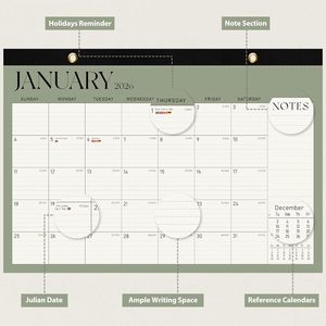 <span class=keywords><strong>Calendrier</strong></span> de bureau/mural 2026, grand format, mensuel, janvier-juin 2027, 17" x 12", planificateur scolaire, <span class=keywords><strong>calendrier</strong></span> imprimé, logo personnalisé pour les enseignants - Product Image 1
