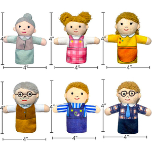 Cha Mẹ con nhồi bông sang trọng Đồ chơi con rối ngón tay 2026 con rối gia đình nhân vật đồ chơi sang trọng - Product Image 2