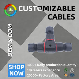 Connecteur de câble étanche pour extérieur, 2, 3, 4 ou 5 broches, 16A, IP68, type T, 3 voies, avec <span class=keywords><strong>borne</strong></span> à sertir - Product Image 1