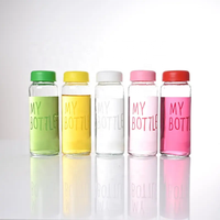Bouteille de sport populaire pour jus, 300 ml, 500 ml, en verre, avec bouchon à vis