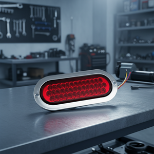 Nouvelles feux arrière de frein LED ovales de 6 pouces pour camion et remorque, clignotants, 10V-30V, base à vis, lumière ambre, WD-5016, installation facile - Product Image 4