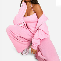 Nouvel ensemble de survêtement décontracté pour femme, avec logo personnalisé imprimé OEM, col rond, en polaire respirante polyester/coton, coupe oversize, style streetwear