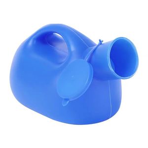 Urinario para hombres mayores, tipo de pie, con orificio grande y tapa de tubo, material plástico azul real - Product Image 2