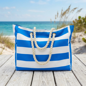 Portable High Quality GRS Certified Retro Bohemian-Style Square Women's Canvas Crossbody <b>Tote</b> Shoulder <b>Bag</b> Zipper/Open Striped - Product Image 5