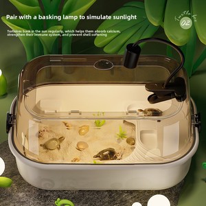 Terrario Ecológico y Duradero <span class=keywords><strong>de</strong></span> ABS Rectangular para Cría <span class=keywords><strong>de</strong></span> Tortugas, Plataforma para Tomar el Sol y Escalar, Suministros para Reptiles y Anfibios Brasileños - Product Image 2