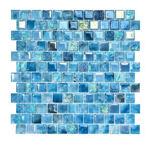 Mosaico de Vidrio Azul para <span class=keywords><strong>Piscina</strong></span>, Decoración de Paredes para Dormitorio, Baño, Cocina y Salón, Azulejos de Mosaico de Vidrio - Product Image 1