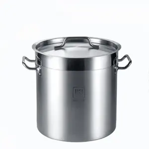 Kitchen Stainless Steel Large Commercial Cooking Stock Pot Hotel Steamer Pot Set Big Soup Pot Cooking