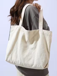 Unisex Custom Logo <b>Weekender</b> Canvas Cotton Tote <b>Bag</b> with Reinforced Letter Handle Unique Gift Idea for <b>Women</b> and Men - Product Image 2