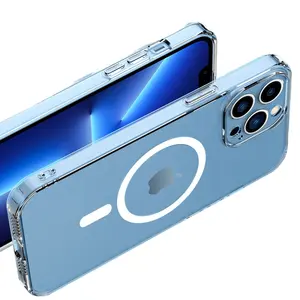 Anti-Shock Verlies-Proof Ultra-Slanke Magnetische Draadloze Opladen Beschermende Mobiele Telefoon Case Voor Iphone13 14 15 Pro Max Pc Materiaal