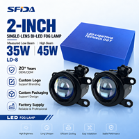 Lentille de projecteur LED pour voiture 2 pouces 35W/45W Bi LED pour phare de voiture, phare antibrouillard, lentille de projecteur pour moto SFIDA LD-8