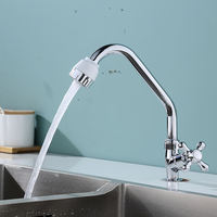 Robinet de cuisine moderne monocommande chromé avec douchette extractible, design cascade, en alliage de zinc, sortie eau froide, monotrou