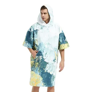 Toalla de playa para adultos, Poncho con estampado Digital de microfibra, toalla personalizada para surfear