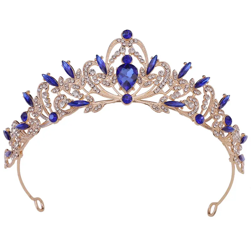 Meilleure vente en gros de bandeau de couronne de mariée en cristal pour fête d'anniversaire diadèmes et couronnes baroques vintage de Noël