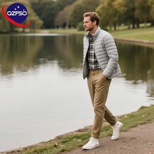 Qzfso เสื้อดาวน์แจ็คเก็ตผ้านุ่มสำหรับผู้ชาย, เสื้อโค้ทบุนวมหนาให้ความอบอุ่นในฤดูหนาว - Product Image 1