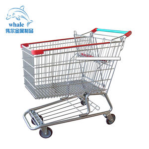 En gros direct de style populaire de supermarché en métal chariot de marchandises, magasin en acier pliant main pousser centre commercial chariot à 4 roues - Product Image 5