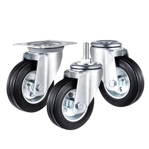 360 Rotatable Uretano Heavy <span class=keywords><strong>Duty</strong></span> Rodízio Wheels3/ <span class=keywords><strong>4</strong></span>/ <span class=keywords><strong>5</strong></span>/<span class=keywords><strong>6</strong></span>/8 Polegada Rodas De Borracha para Skate - Product Image 1