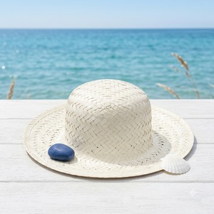 Chapeau Fedora en paille 100% naturelle à large bord, coloré, protection solaire estivale, logo personnalisé, OEM disponible - Product Image 1