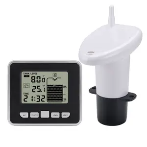 Ultrasone Waterniveaumeter Draadloze Watertank Vloeistofdiepte Niveau Meter Sensor Met Temperatuurweergave En Alarmfunctie