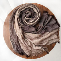 Nouveau Foulard Hijab Artistique en Coton Tendance pour Femmes Adultes – Léger, Coupe-Vent, Dégradé, Style Coréen, Châle Doux et Élégant